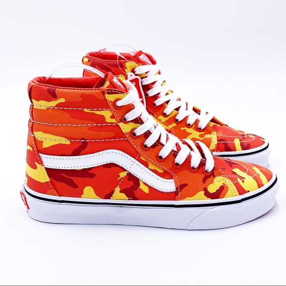 NWT Vans Orange Camo Sk8-hi Tops Mens 6 - Picture 2 of 5